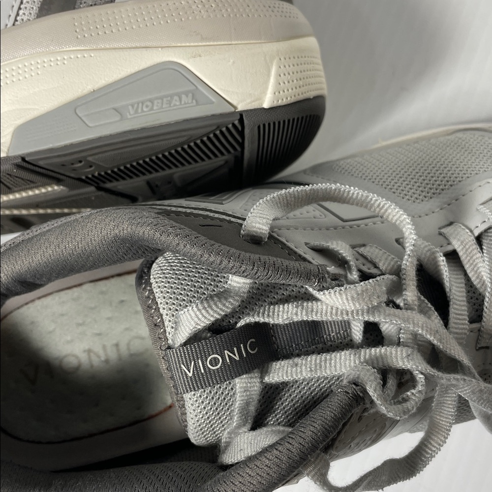 Vionic Women’s Walk Strider Walking Sneaker Size 11 Gray Lace Up Leather Mesh - Picture 14 of 15